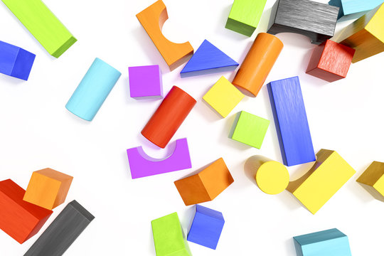 some colorful building blocks background