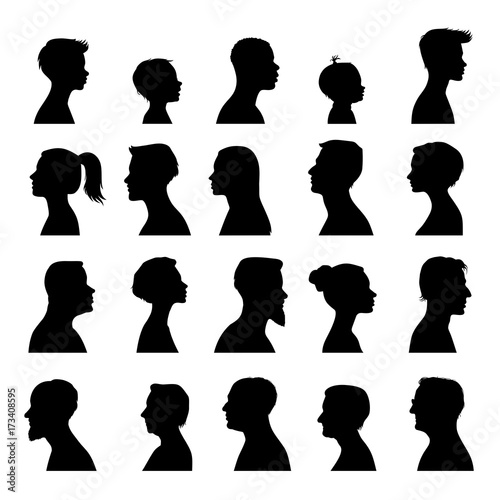 "head silhouettes of people" Stock image and royalty-free vector files ...