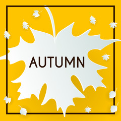 Abstract Vector Illustration Background with Falling Autumn Leaves.