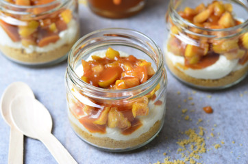 Caramel Apple Dessert, No Bake Cheesecake in a Jar