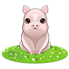 Happy Smiling Little Baby Pig