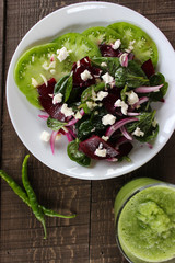 Beetroot salad with raw beets