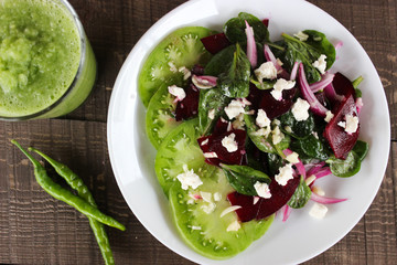 Beetroot salad with raw beets