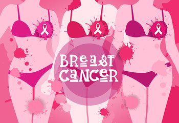 Breast Cancer Awareness Month Pink Ribbon Symbol Flat Vector Illustration