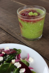 Beetroot salad with raw beets