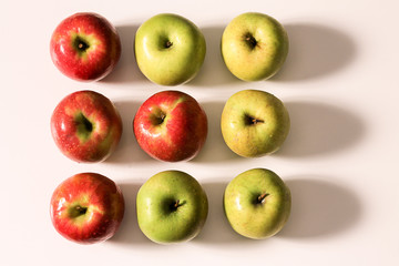 composition of red and green apples