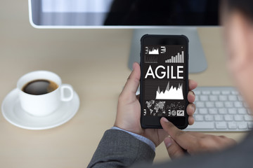AGILE Agility Nimble Quick Fast Concept businessman working