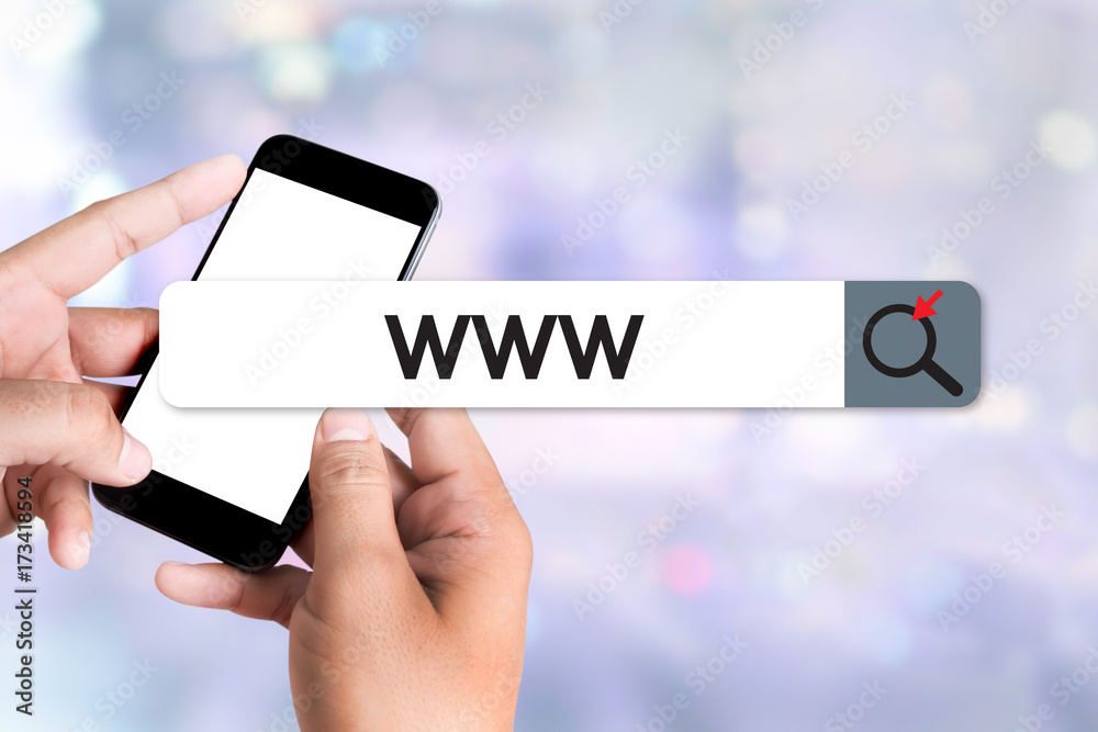 Poster www website online internet web page computer browser connection network concept to use www