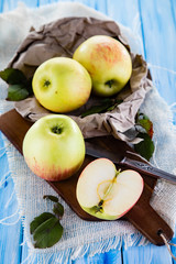 Apples on cutting board