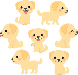 ラブラドールレトリバーのイラストセット