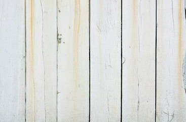Wooden texture of white and yellow. Background of old painted boards. Retro and vintage.
