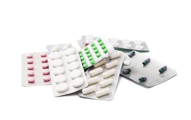 packing pills isolated