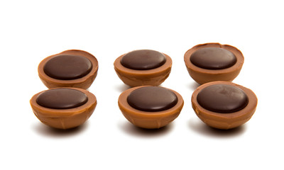chocolate candy with a nut