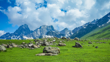 Beautiful mountain landscape of Sonamarg, Jammu and Kashmir state, India