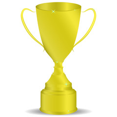 Picture of a golden cup. Cup for the first place.