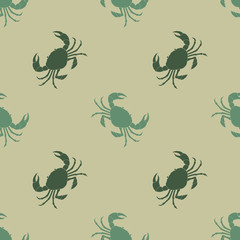 Seamless pattern with crabs for your design