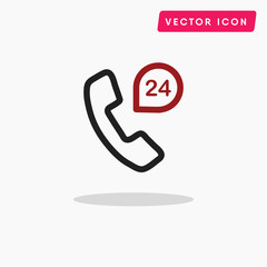 24 hour call center vector icon