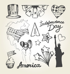 Happy Independence day of America card vector. 4th of July. Vector illustration.