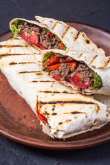 Homemade tasty burrito