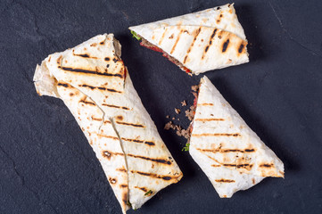 Homemade tasty burrito