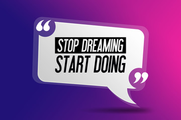 Motivation „Stop Dreaming Start Doing“ – Sport Fitness Workout Fit Zitat - Typografie