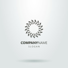 Black and white wreath logo