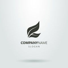 Black and white tea leaf logo