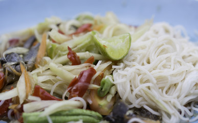 yummy Thai food on a plate