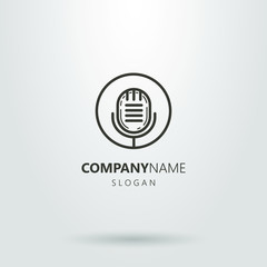 Black and white microphone logo