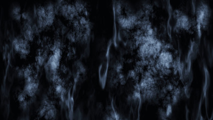 Smoke and Fire On Black Background 3D Rendering