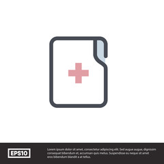Medical document vector icon
