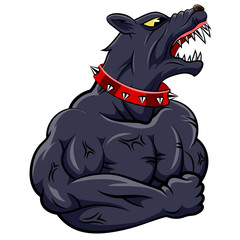Angry dog mascot cartoon. Vector illustration