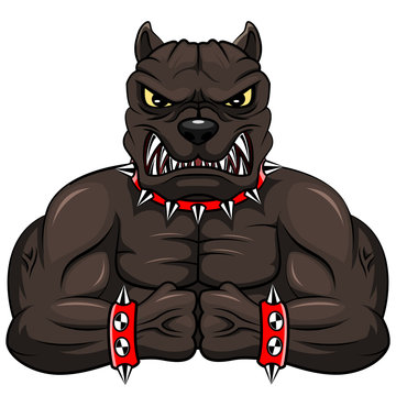 Angry dog mascot cartoon. Vector illustration