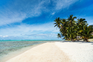 Beautiful tropical beach at exotic island in South Pacific