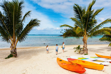 Beautiful tropical beach at exotic island in Pacific