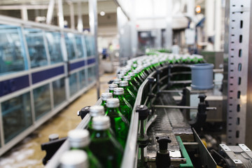 Bottling plant - Water bottling line for processing and bottling pure mineral carbonated water into bottles.