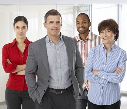 Diverse team of successful office people