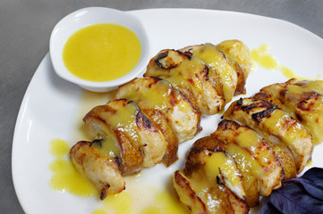 baked chicken fillet with pear