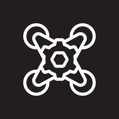 Drone ambulance vector icon