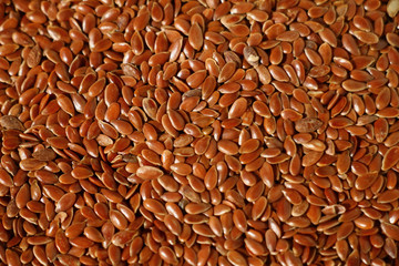 Healthy flax seeds background