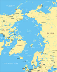 Arctic Region Map - Vector Illustration