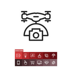 Drone camera vector icon