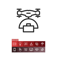 Drone cargo vector icon