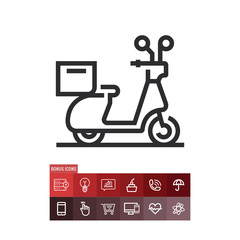 Bike delivery icon, motorcycle symbol. Modern, simple flat vector illustration for web site or mobile app