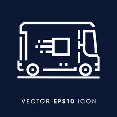 Cargo truck icon, cargo automobile symbol. Modern, simple flat vector illustration for web site or mobile app