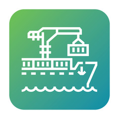 Cargo container icon, ship cargo symbol. Modern, simple flat vector illustration for web site or mobile app