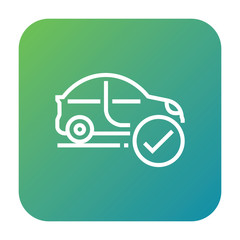 Car service checkmark icon, car maintance station symbol. Modern, simple flat vector illustration for web site or mobile app