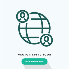 Worldwide marketing icon, business world symbol. Modern, simple flat vector illustration for web site or mobile app