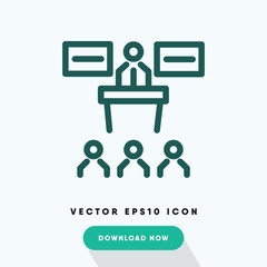 Seminar icon, conference symbol. Modern, simple flat vector illustration for web site or mobile app