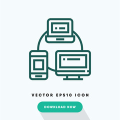 Media network icon, connection symbol. Modern, simple flat vector illustration for web site or mobile app